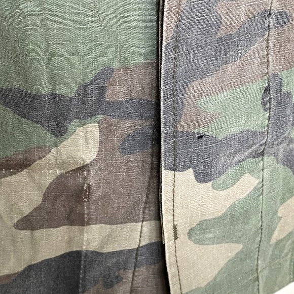 VINTAGE RILEY GREEN CAMO COTTON COMBAT JACKET SIZE: M / L - Picture 7 of 9